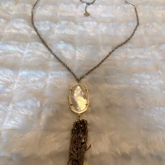Kendra Scott Gold and Mother of PearlTassel Necklace - Picture 2 of 3